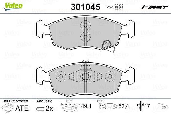 Remblokset Valeo 301045