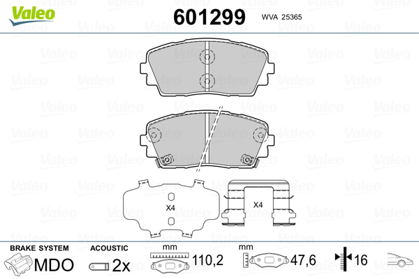 Remblokset Valeo 601299