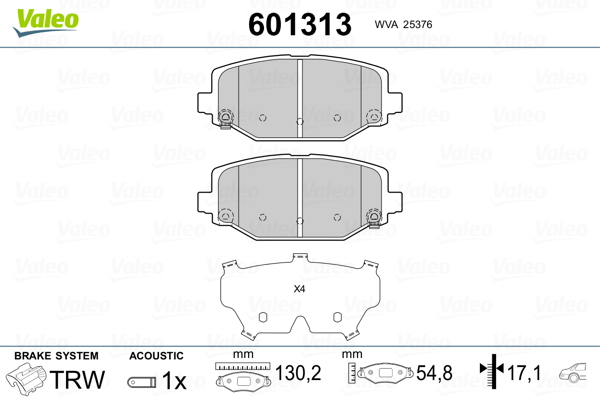 Remblokset Valeo 601313