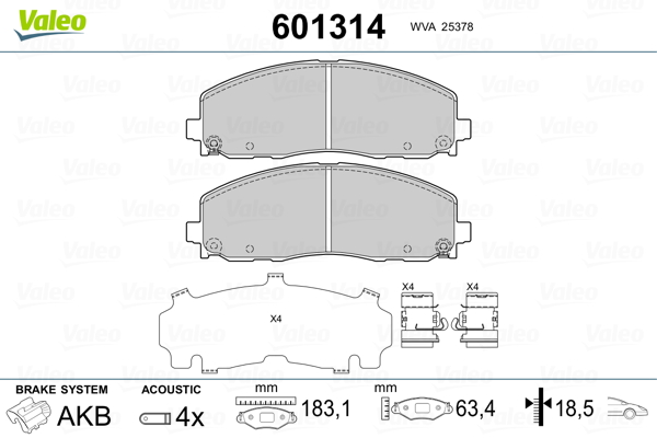 Remblokset Valeo 601314