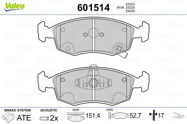 Remblokset Valeo 601514