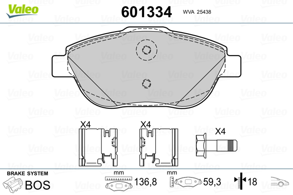 Remblokset Valeo 601334