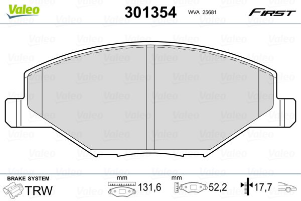 Remblokset Valeo 301354
