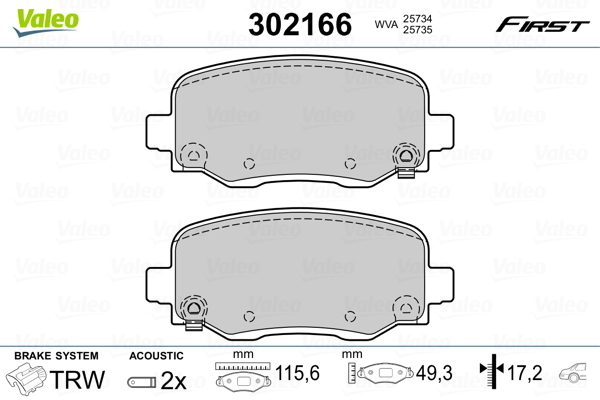 Remblokset Valeo 302166