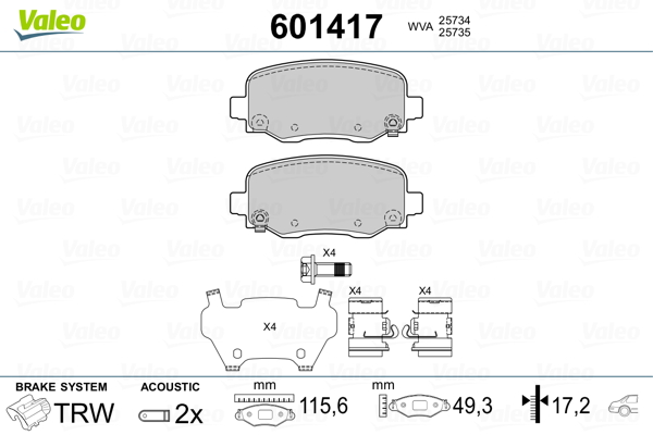 Remblokset Valeo 601417