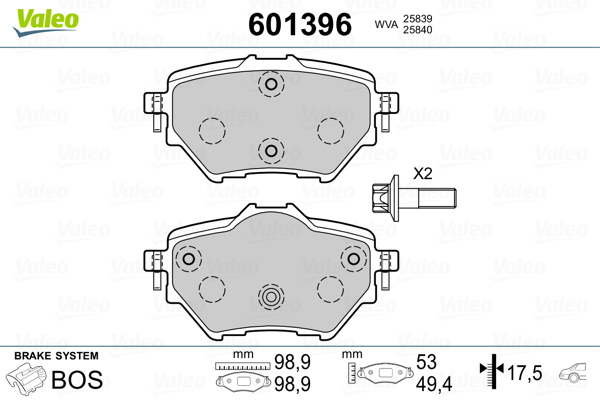 Remblokset Valeo 601396