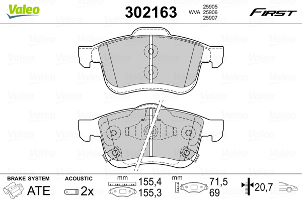 Remblokset Valeo 302163