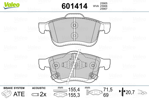 Remblokset Valeo 601414