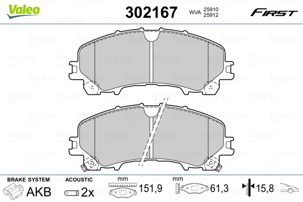 Remblokset Valeo 302167
