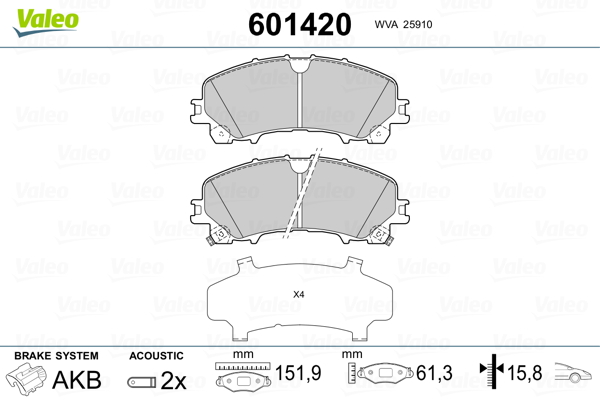 Remblokset Valeo 601420