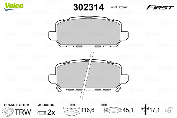 Remblokset Valeo 302314