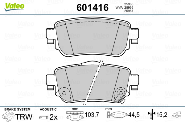 Remblokset Valeo 601416