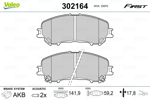 Remblokset Valeo 302164