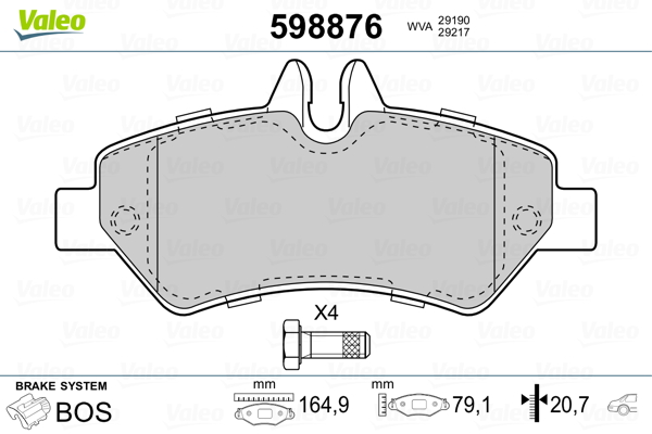 Remblokset Valeo 598876