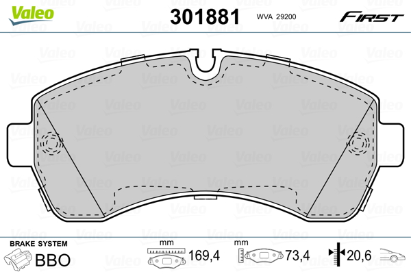 Remblokset Valeo 301881