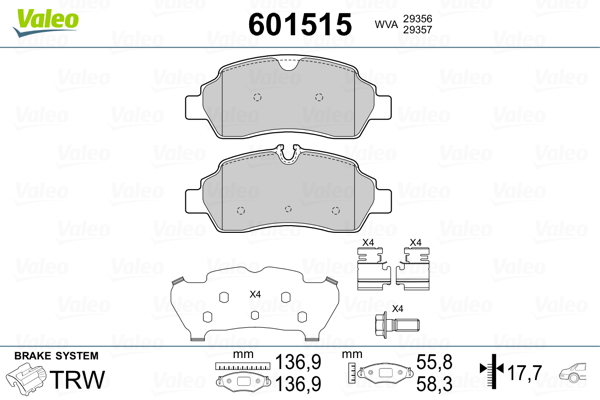 Remblokset Valeo 601515
