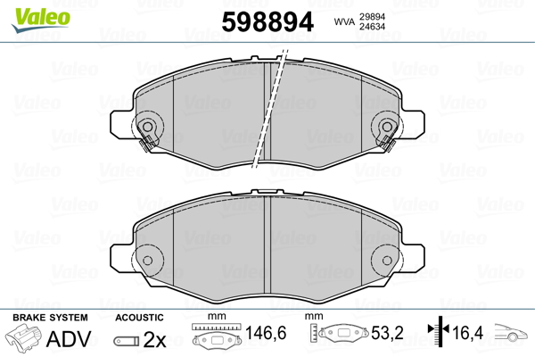 Remblokset Valeo 598894