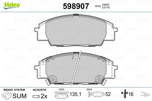 Remblokset Valeo 598907