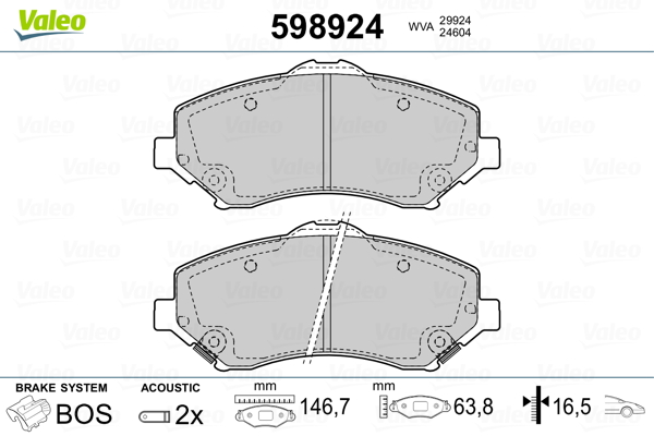 Remblokset Valeo 598924