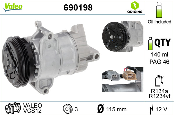 Airco compressor Valeo 690198