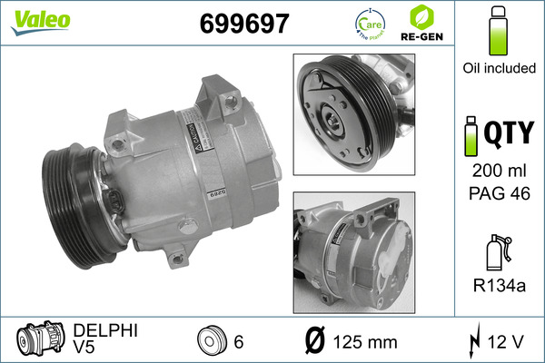 Airco compressor Valeo 699697