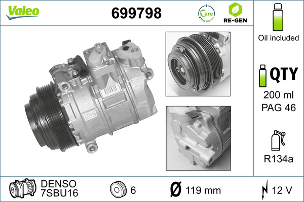 Airco compressor Valeo 699798