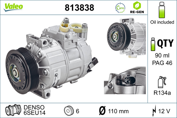 Airco compressor Valeo 813838