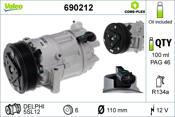 Airco compressor Valeo 690212