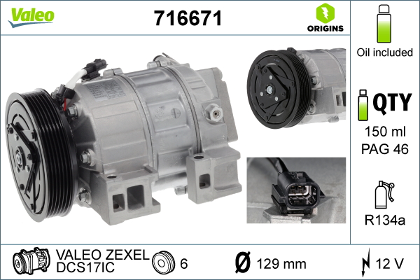 Airco compressor Valeo 716671