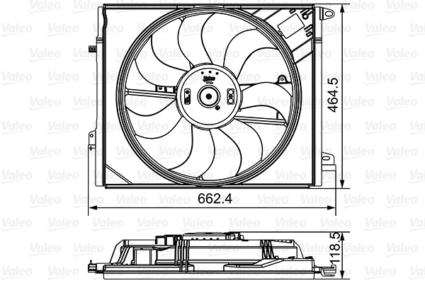 Ventilatorwiel-motorkoeling Valeo 696881