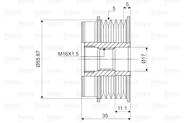 Valeo Vrijloop koppeling dynamo 588008