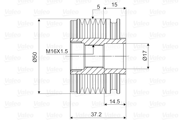 Valeo Vrijloop koppeling dynamo 588025