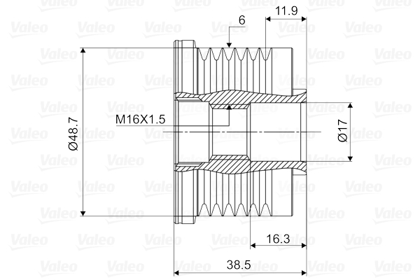 Valeo Vrijloop koppeling dynamo 588029