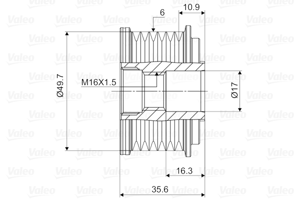 Valeo Vrijloop koppeling dynamo 588030