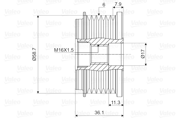 Valeo Vrijloop koppeling dynamo 588033