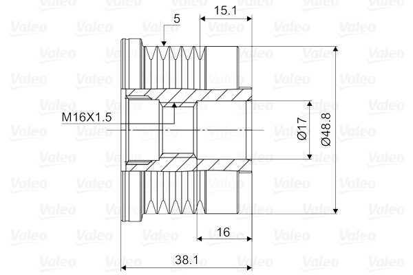 Valeo Vrijloop koppeling dynamo 588038