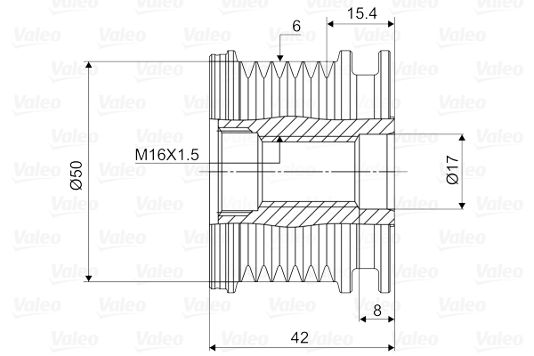 Valeo Vrijloop koppeling dynamo 588039