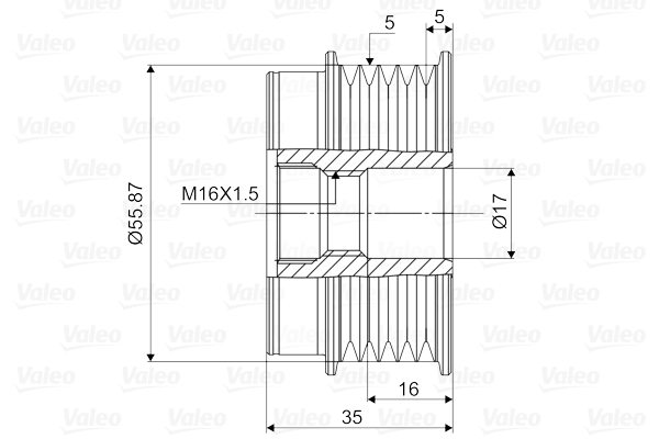 Valeo Vrijloop koppeling dynamo 588051