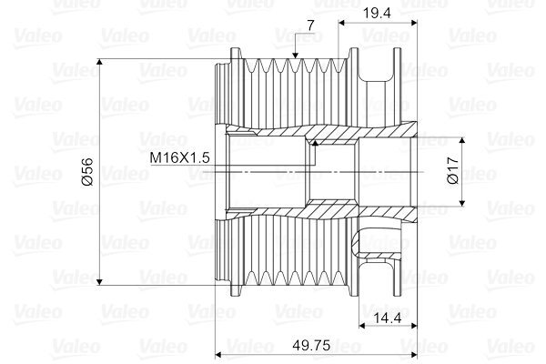 Valeo Vrijloop koppeling dynamo 588052