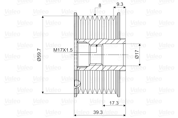 Valeo Vrijloop koppeling dynamo 588053