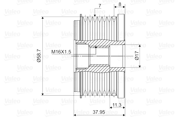 Valeo Vrijloop koppeling dynamo 588057