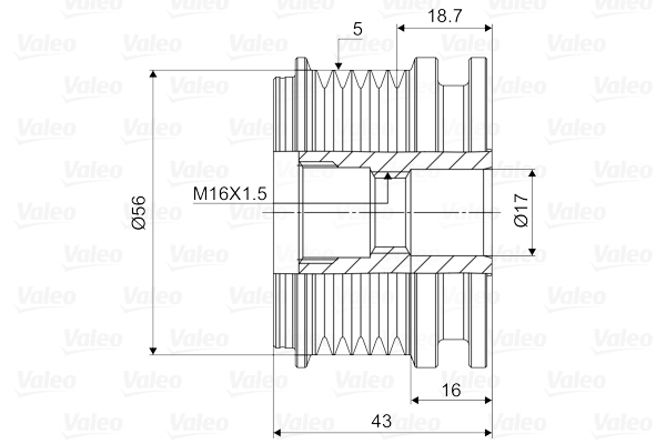 Valeo Vrijloop koppeling dynamo 588066