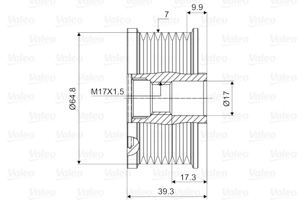 Valeo Vrijloop koppeling dynamo 588069
