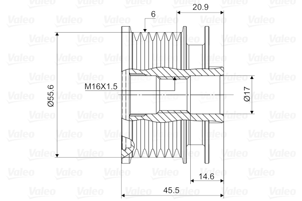 Valeo Vrijloop koppeling dynamo 588071