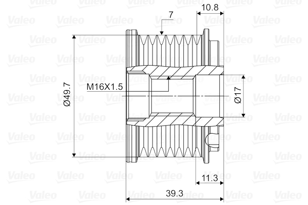 Valeo Vrijloop koppeling dynamo 588072