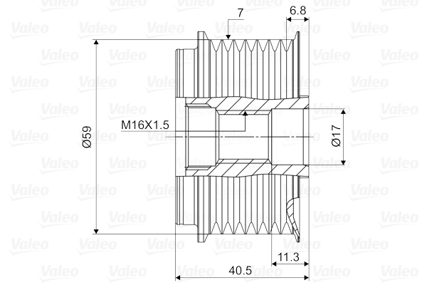 Valeo Vrijloop koppeling dynamo 588079