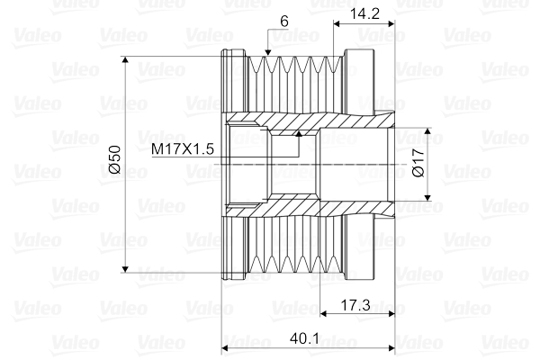 Valeo Vrijloop koppeling dynamo 588081