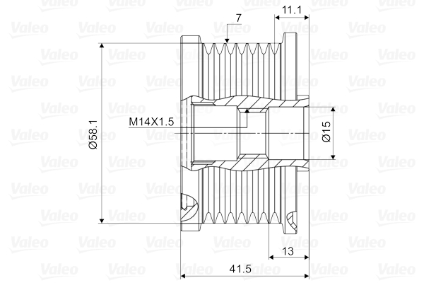 Valeo Vrijloop koppeling dynamo 588082