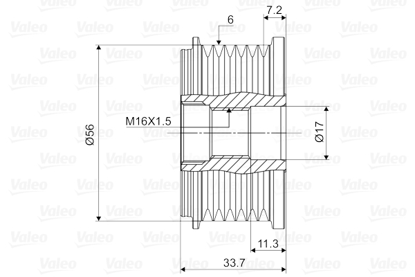 Valeo Vrijloop koppeling dynamo 588104