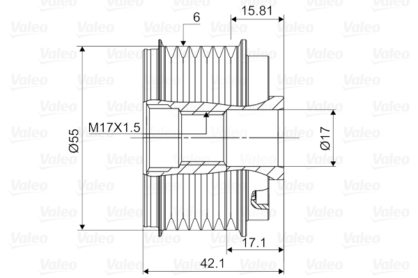 Valeo Vrijloop koppeling dynamo 588112